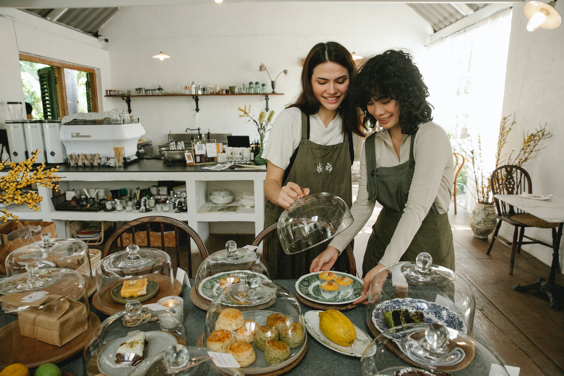 two women preparing food